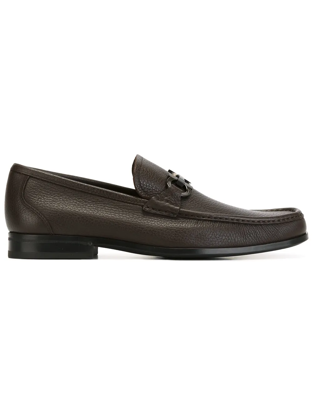 Ferragamo Gancini buckle loafers Brown