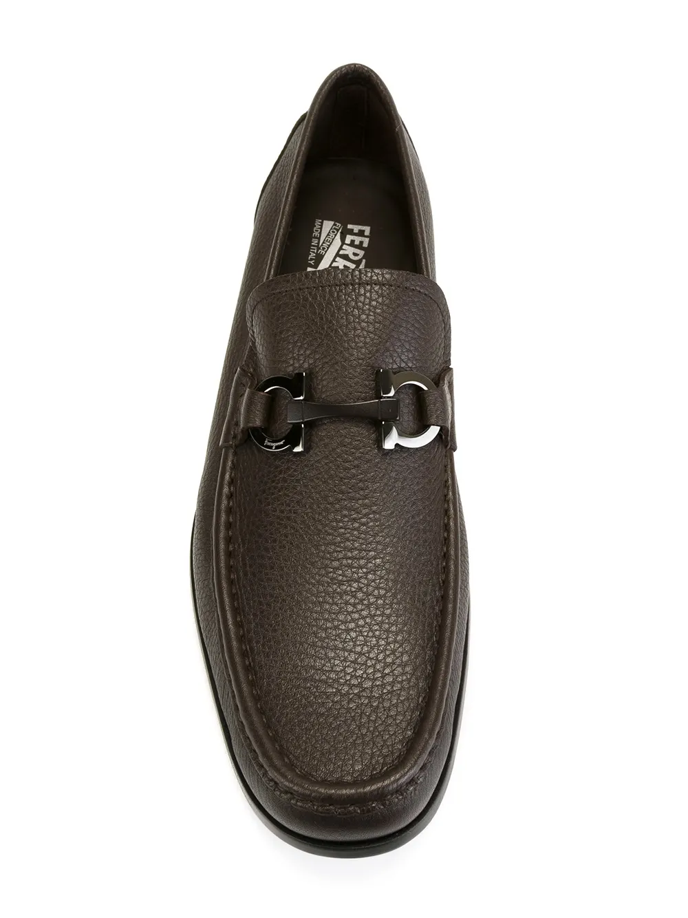 Ferragamo Gancini buckle loafers Brown