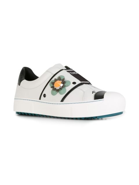 Fendi Flower Appliqué slip-on Sneakers - Farfetch