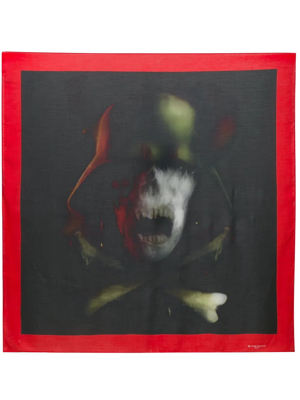 Givenchy skull and crossbones print scarf Zwart