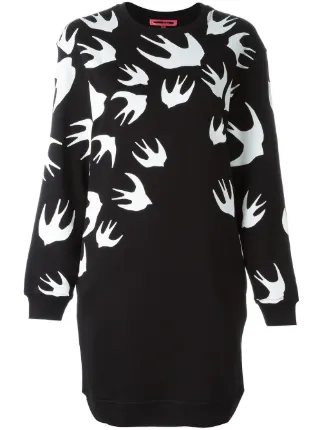 alexander mcqueen swallow sweater dress