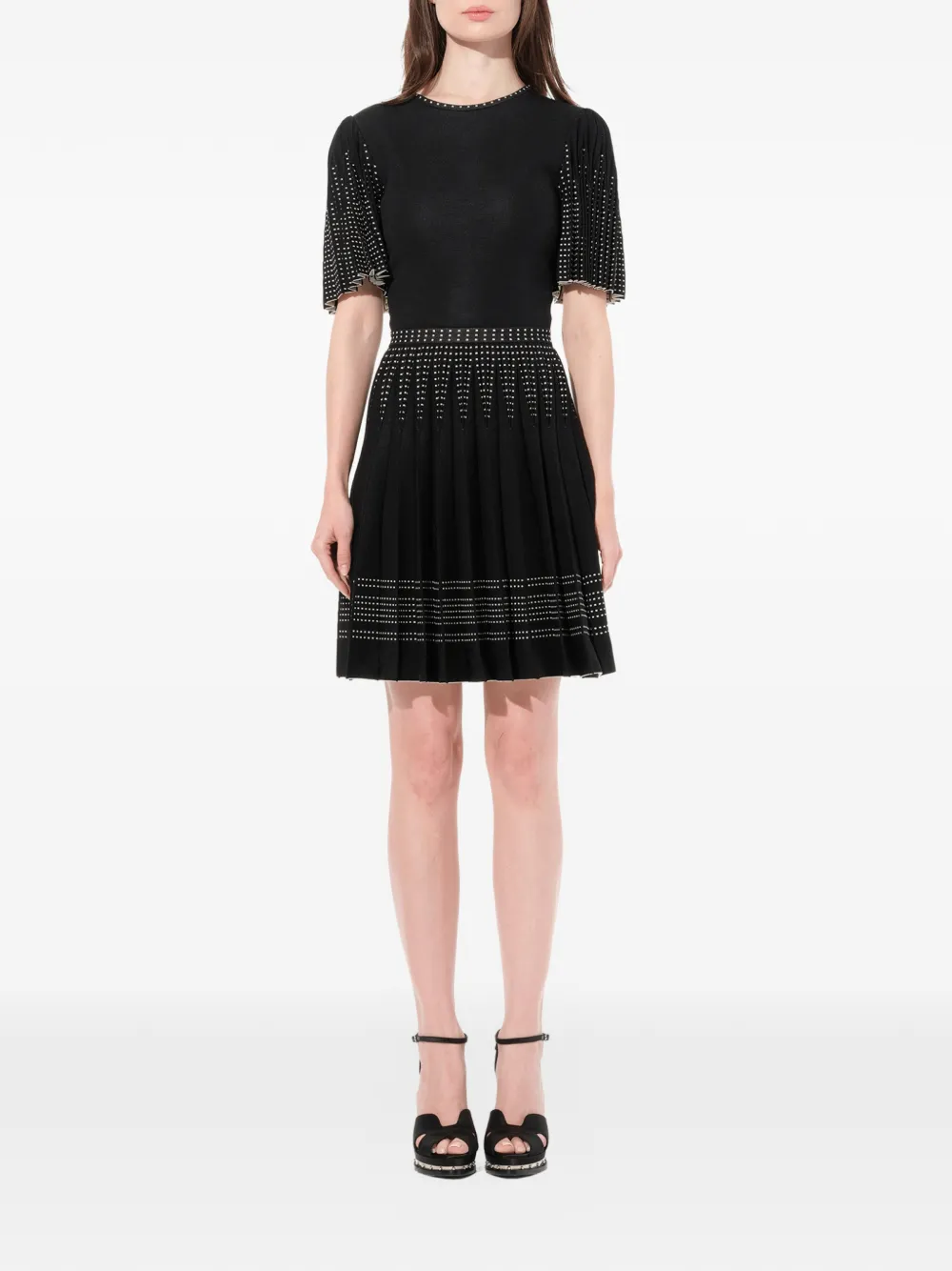 Alexander McQueen pleated knit dress - Nero