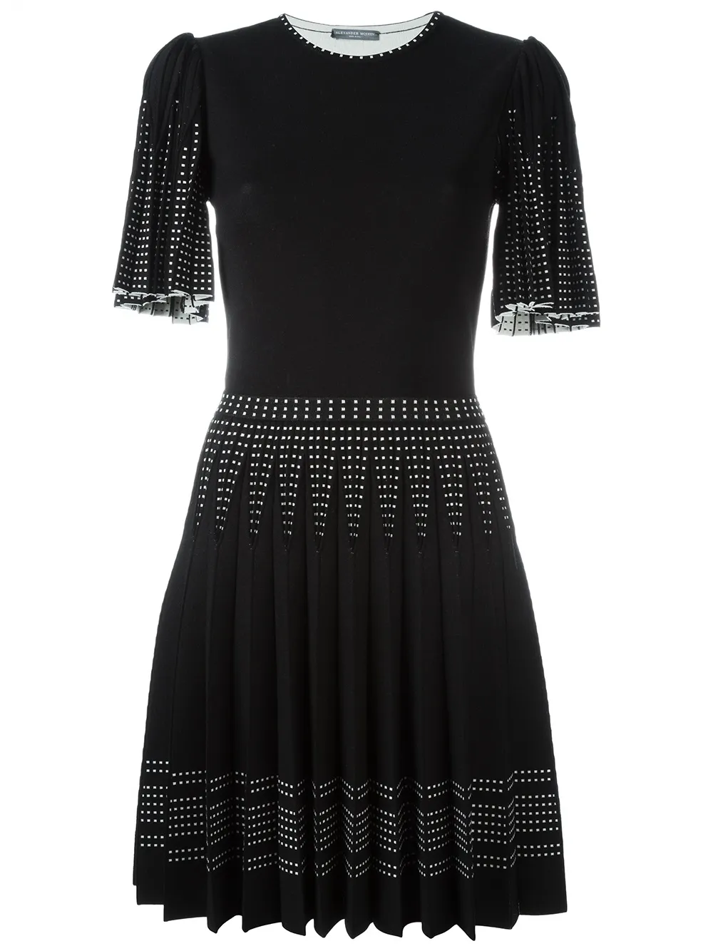 Alexander McQueen Plissiertes Strickkleid - Schwarz