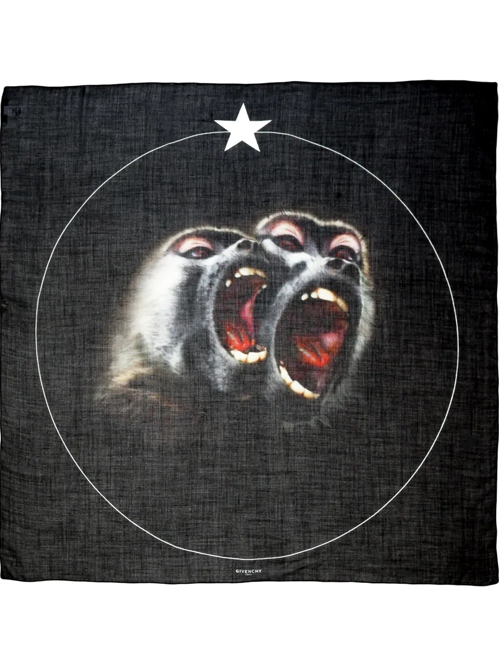  Givenchy 'monkey Brothers' Schal   Schwarz 