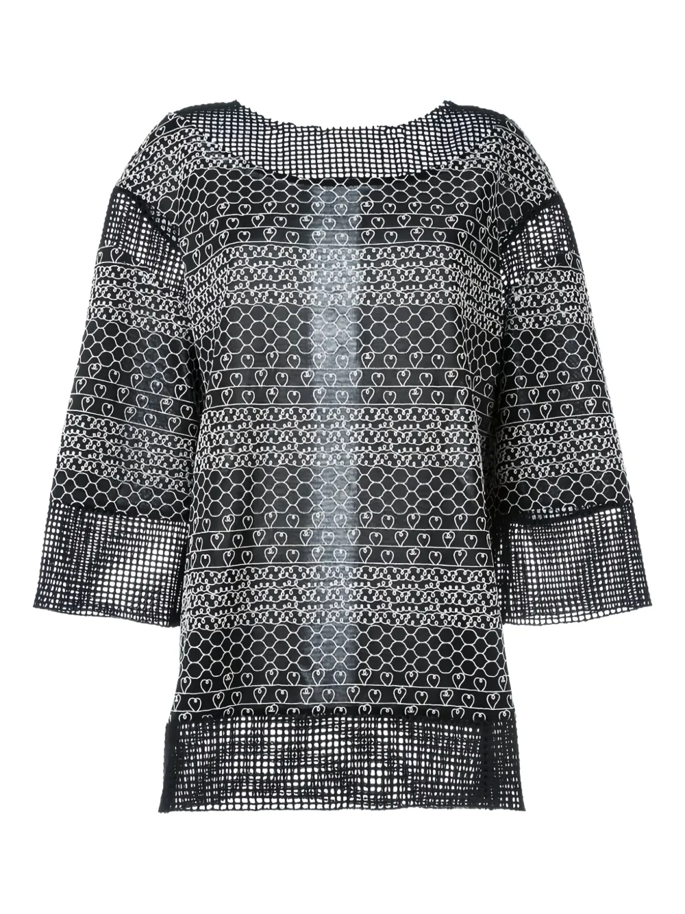 CHANEL Pre-Owned panelled embroidered blouse | Black | Image 1