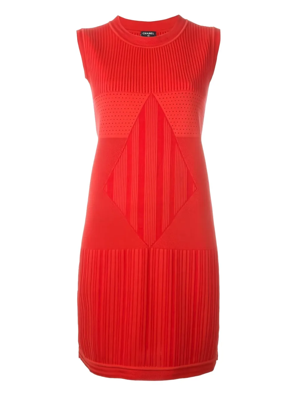 CHANEL Pre-Owned 2010s sleeveless knit dress | Red | Image 1