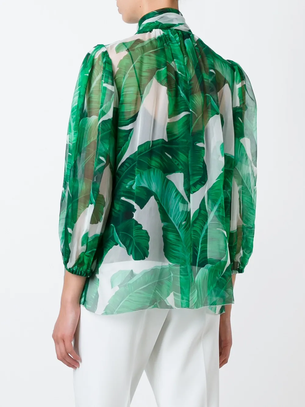 芭蕉叶印花半透明罩衫