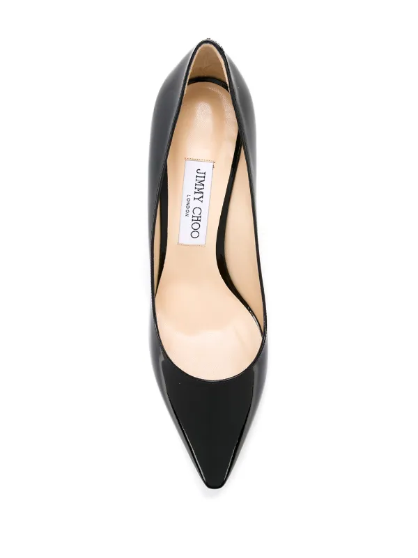 Black Patent Leather Pointy Toe Pumps, Romy 85