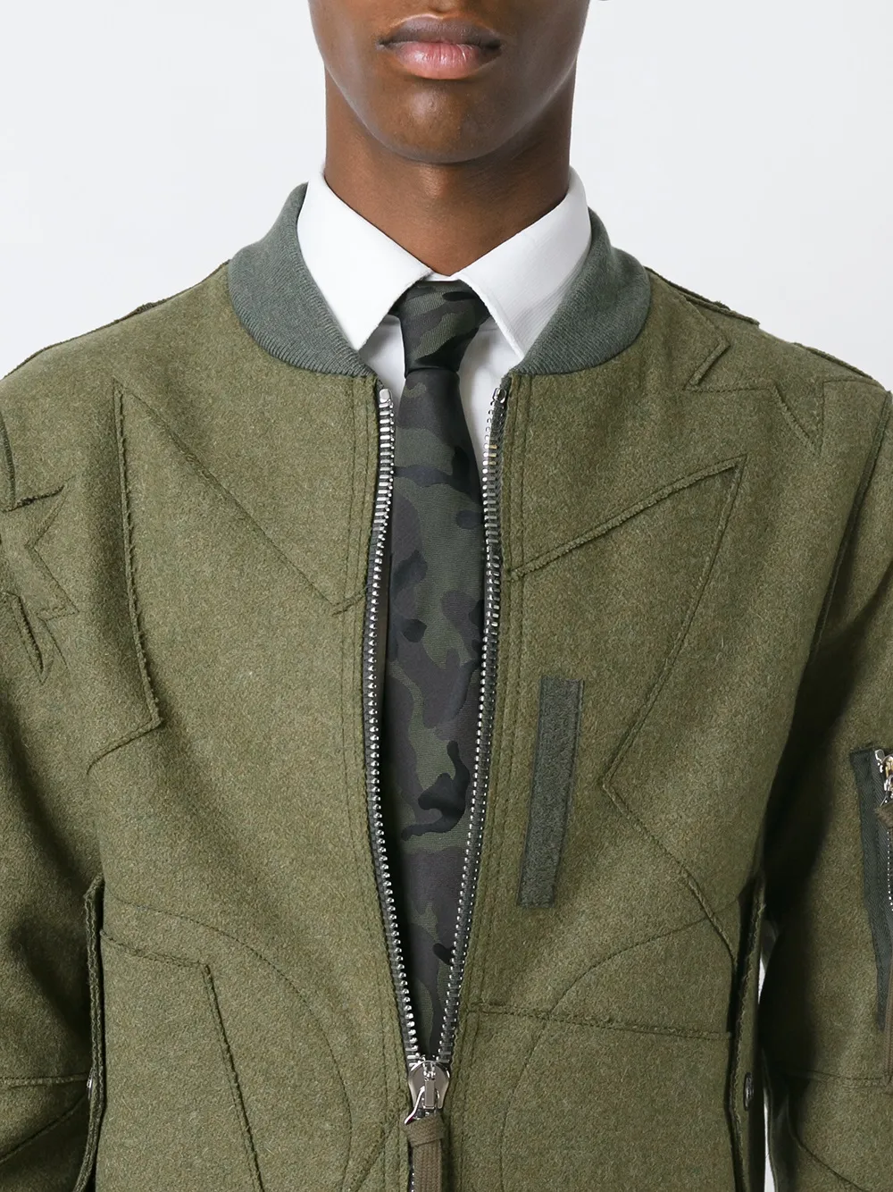 Valentino Garavani Valentino Garavani camouflage jacquard tie - Groen