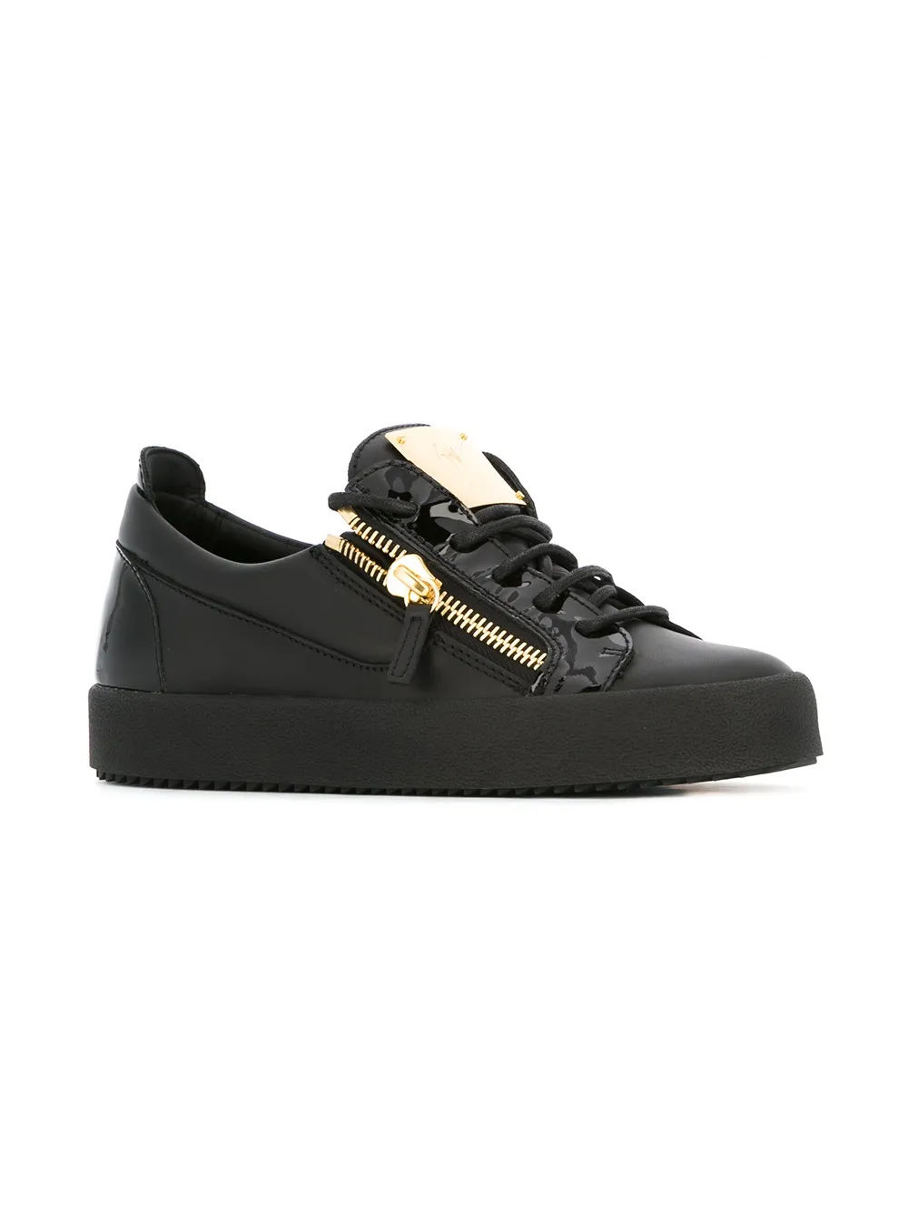 Giuseppe Zanotti side zip detail sneakers Zwart