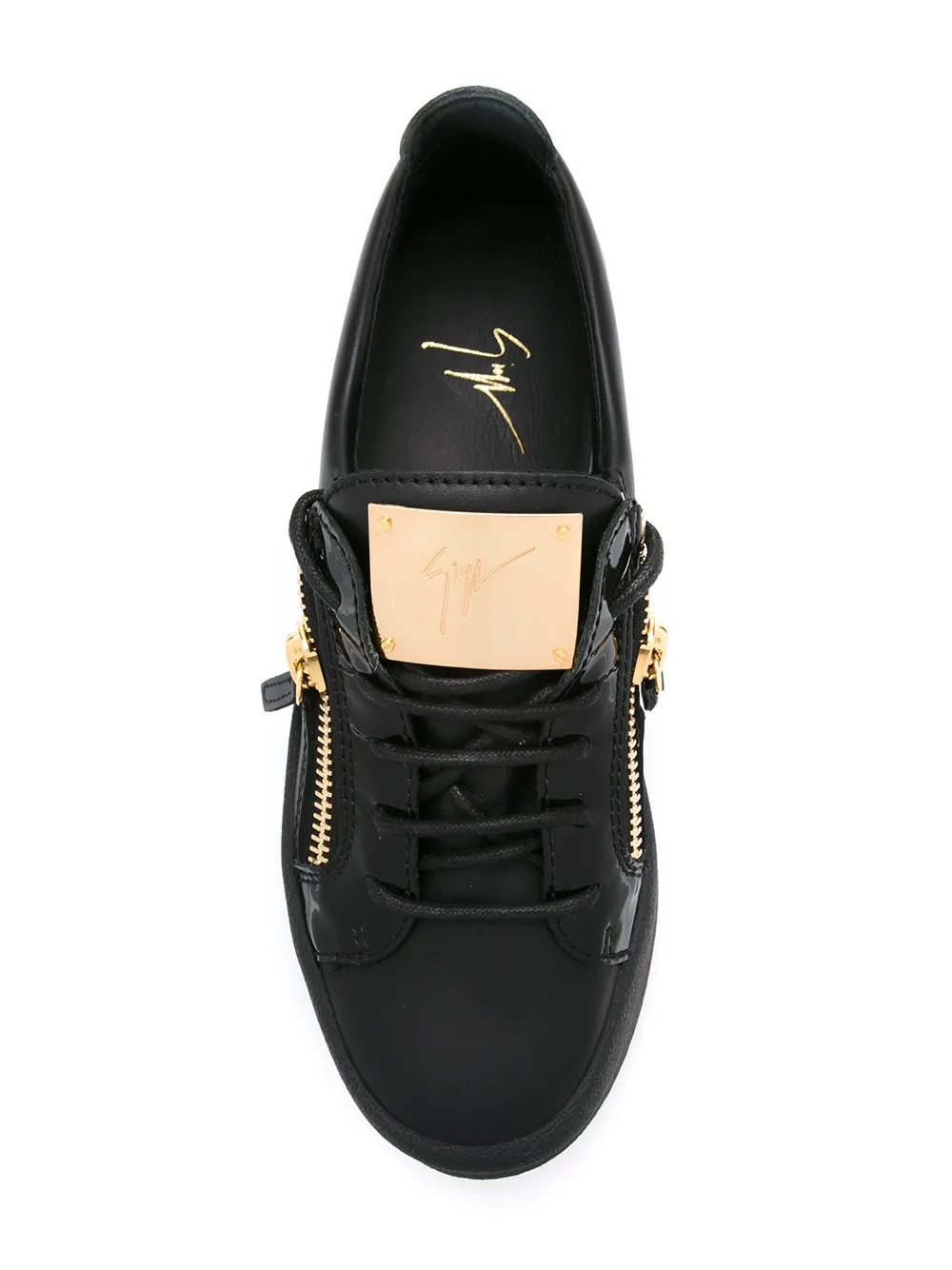 Giuseppe Zanotti side zip detail sneakers Zwart