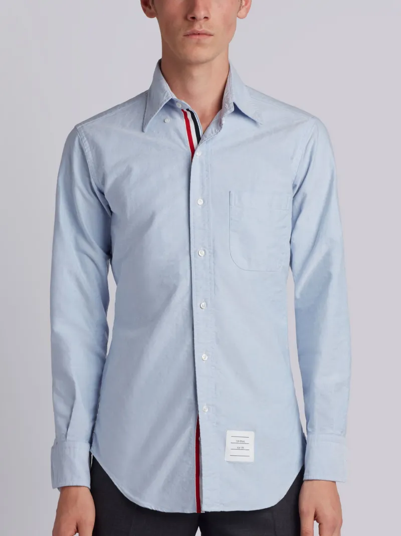 Light Blue Cotton Oxford Grosgrain 
