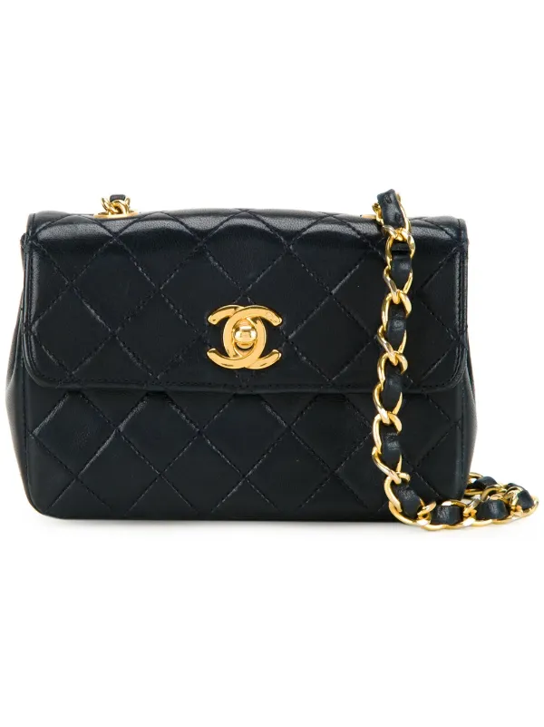 CHANEL Pre-Owned キルティングバッグ マイクロ | ブルー | FARFETCH JP