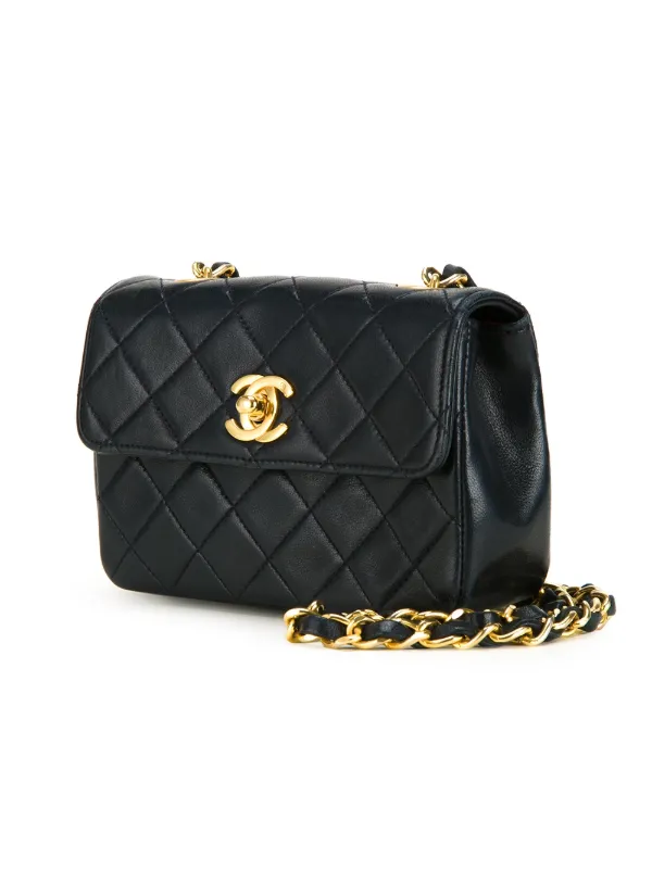 CHANEL Pre-Owned キルティングバッグ マイクロ | ブルー | FARFETCH JP