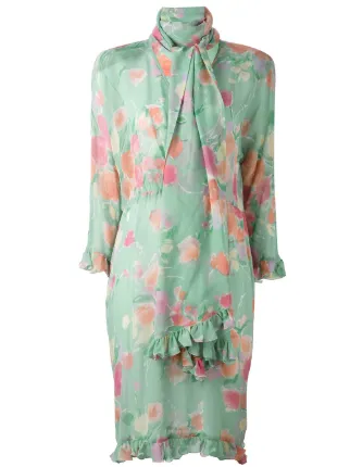 Dior Vintage Scarf Fl Print Dress Farfetch Dior Vintage Scarf Fl Print Dress
