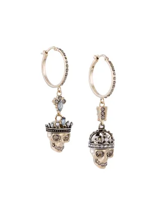 Alexander Mcqueen King And Queen Hoop Earrings Farfetch Alexander Mcqueen King And Queen Hoop Earrings