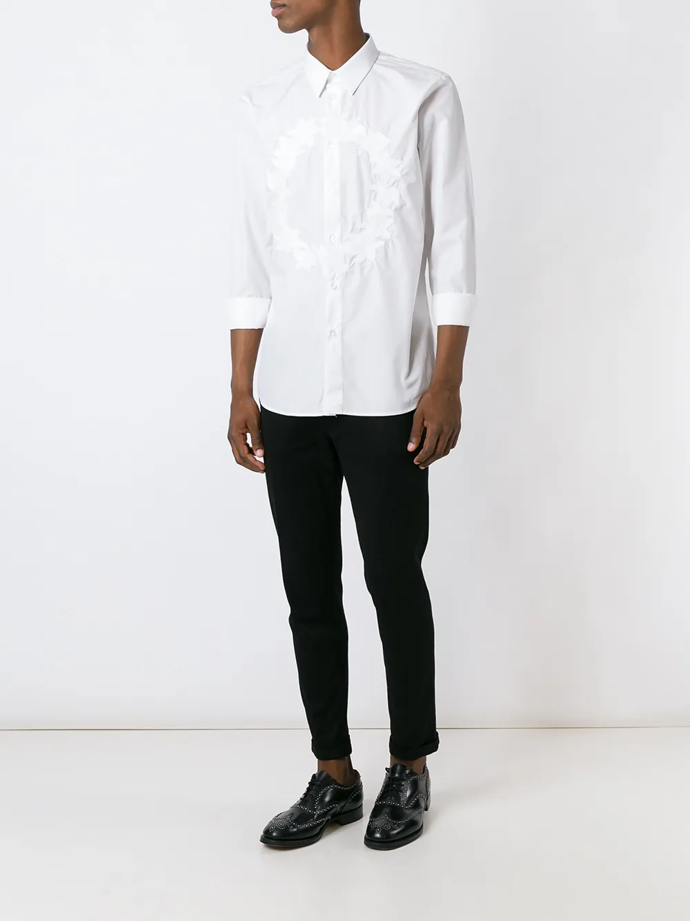 Givenchy flower crown embroidered shirt Wit