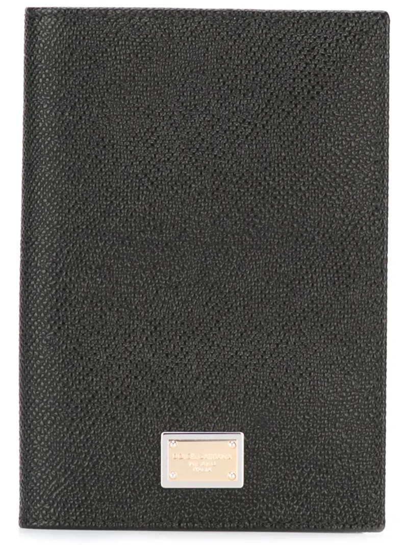 Dolce & Gabbana Black Leather Passport Holder ModeSens