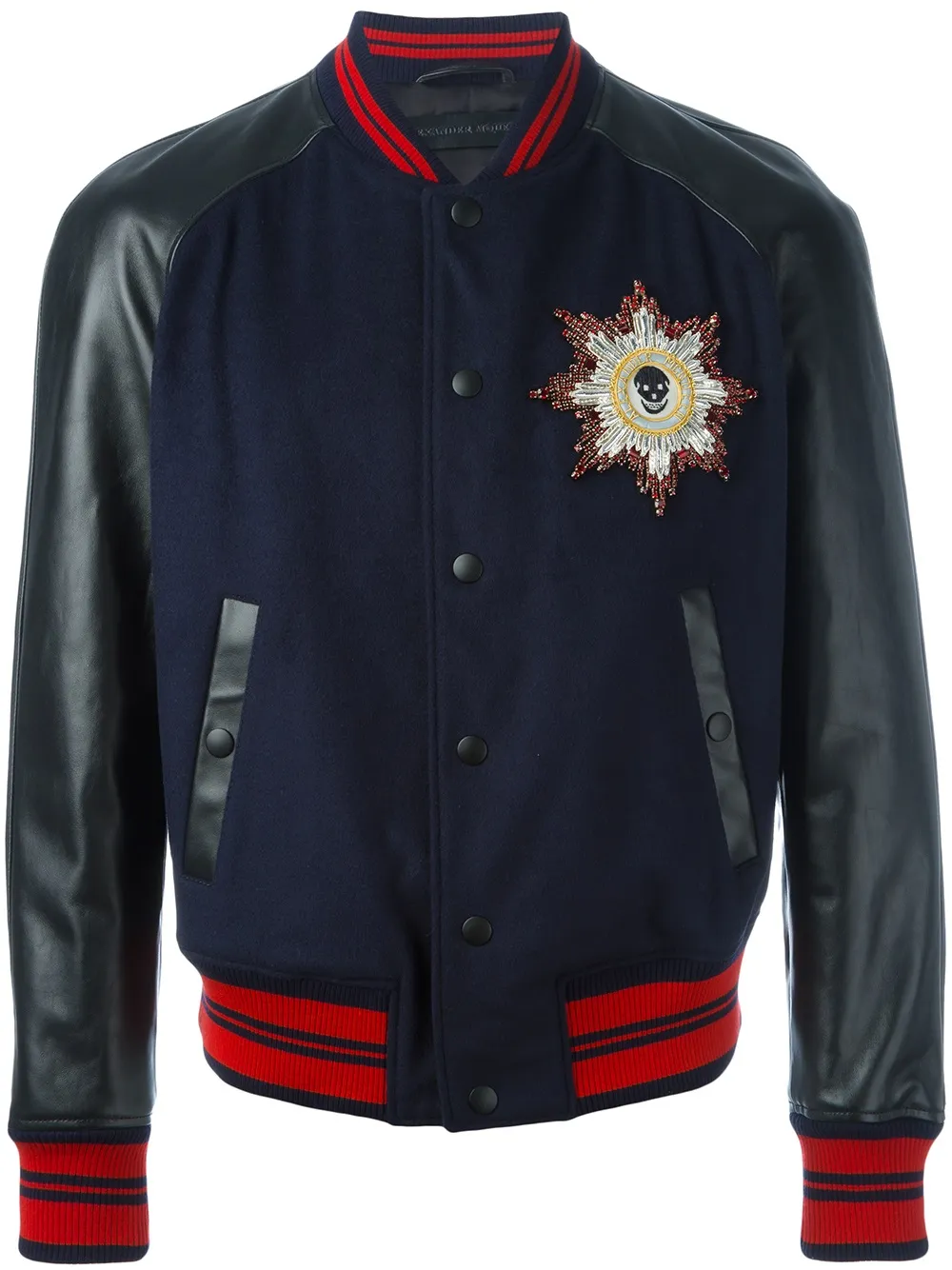 皮革袖飞行员夹克