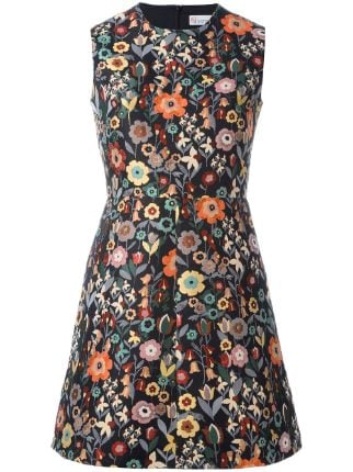 Red Valentino Floral Embroidery A-line Dress - Farfetch