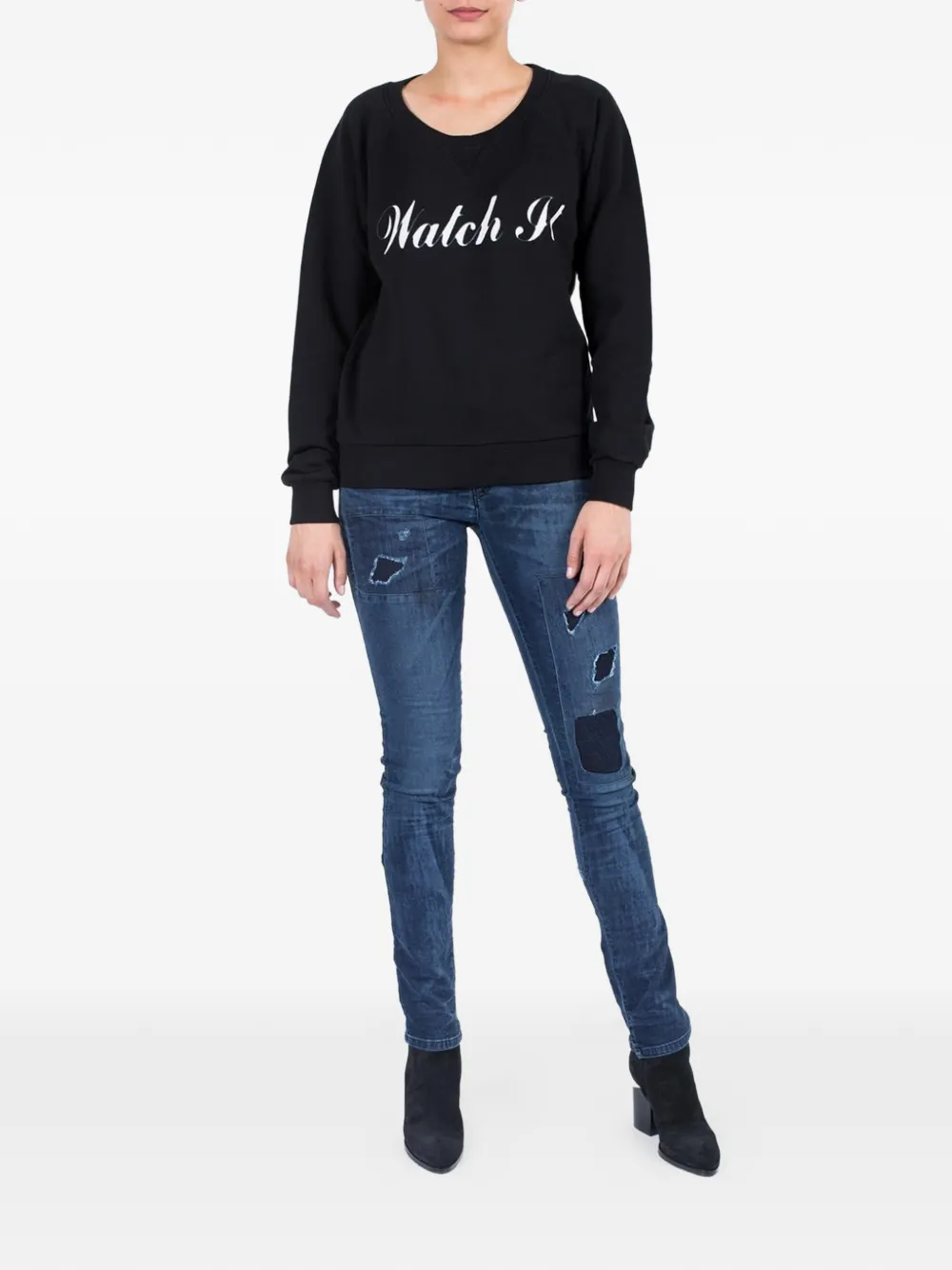 Diesel Grupee-Ne distressed jeans Blauw