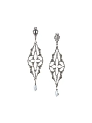 Loree Rodkin Diamond Drop Pearl Earrings Farfetch Loree Rodkin Diamond Drop Pearl Earrings
