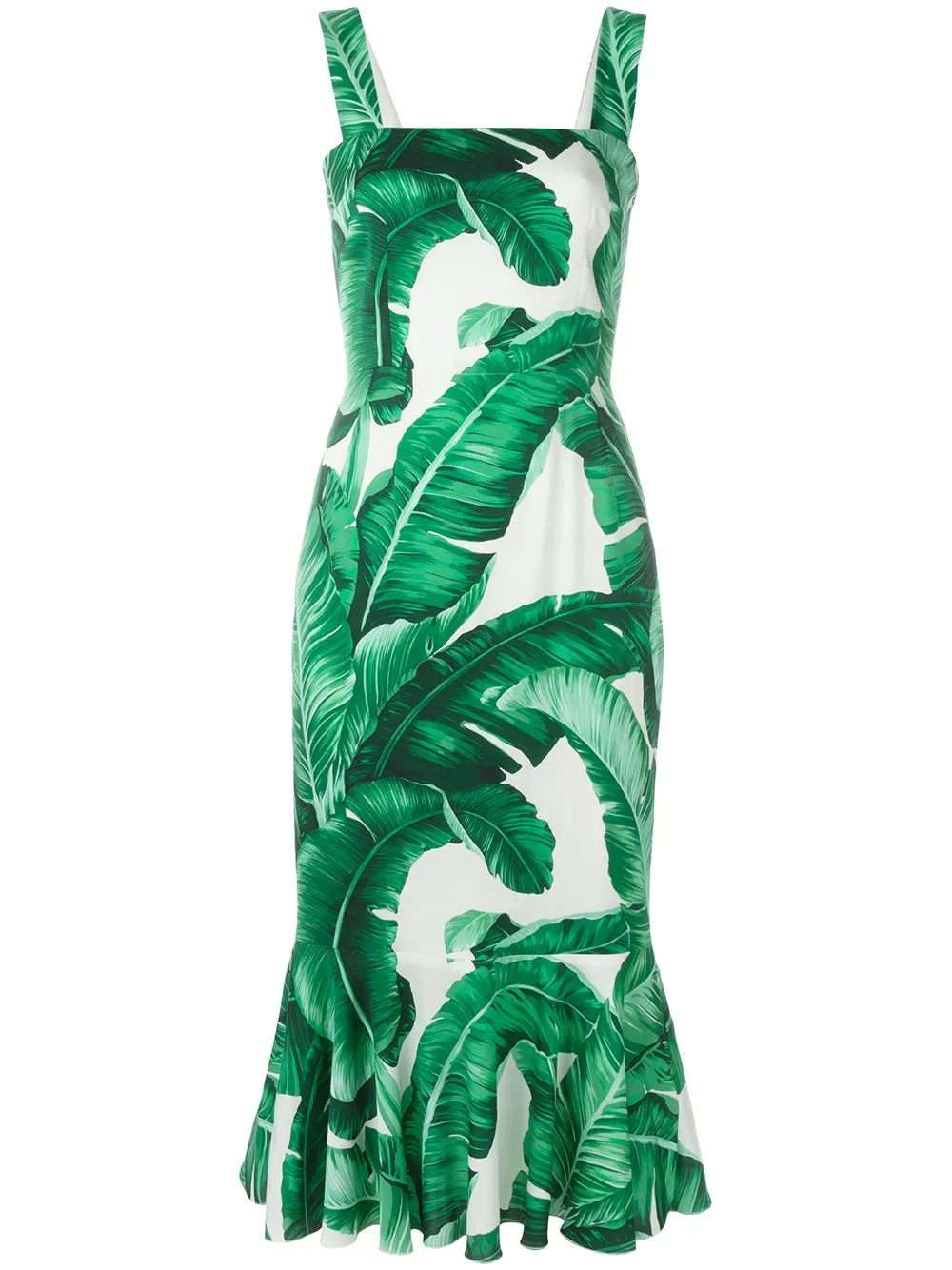 芭蕉叶印花连衣裙