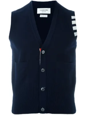 THOM BROWNE ネイビー カシミヤニットベスト Thom Browne ニットベスト 通販 - FARFETCH