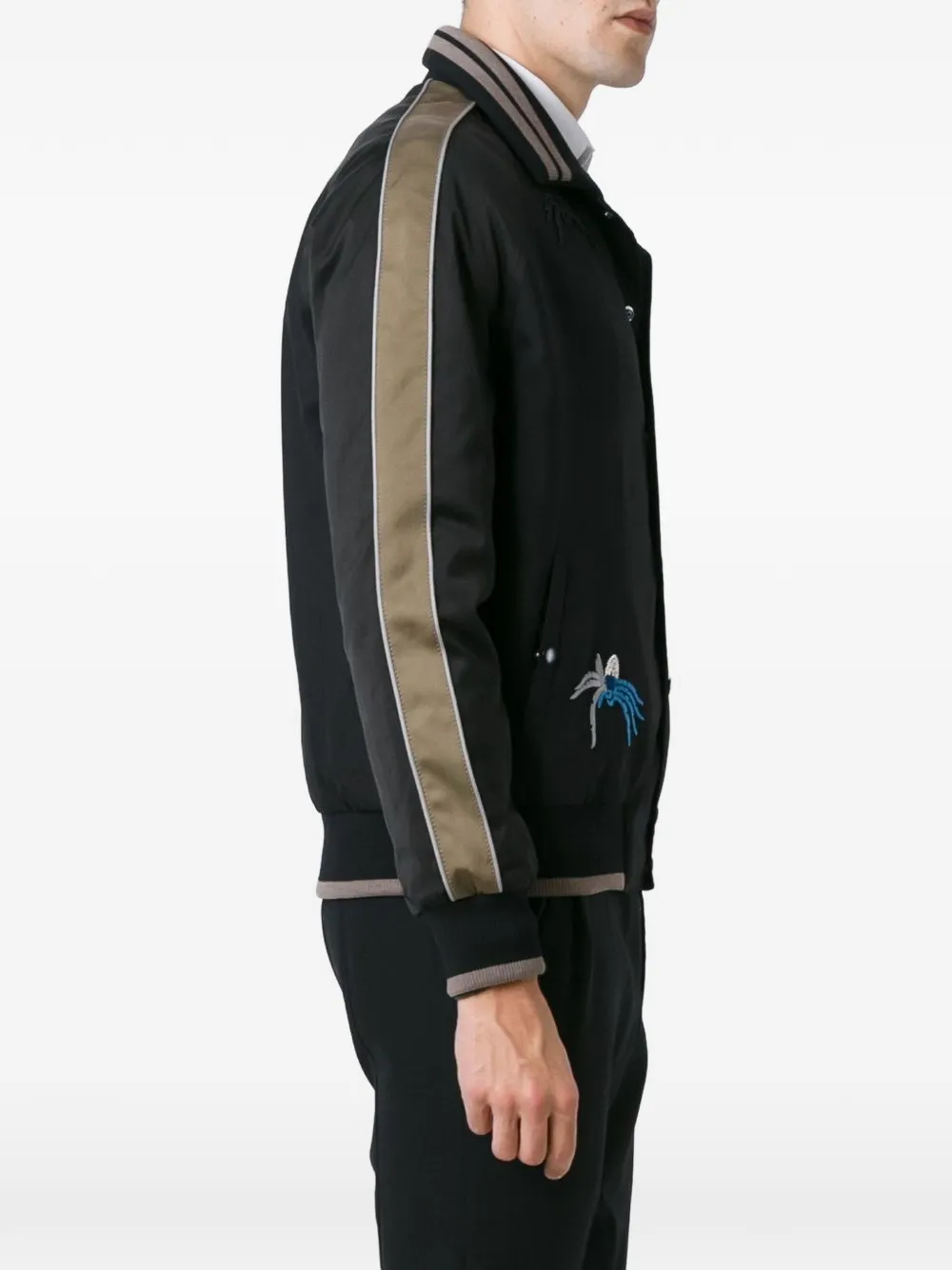  Lanvin Collegejacke Mit Aufgestickten Spinnen   Schwarz 