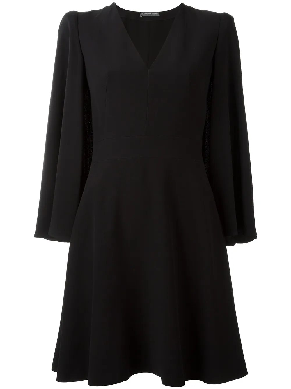 Alexander McQueen flared cape dress Zwart