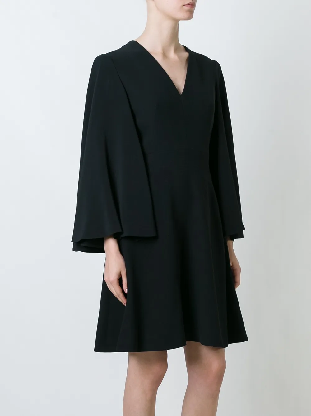 Alexander McQueen flared cape dress Zwart
