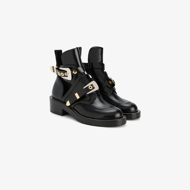 Balenciaga Black Apron Ankle Boots Boots Browns Fashion