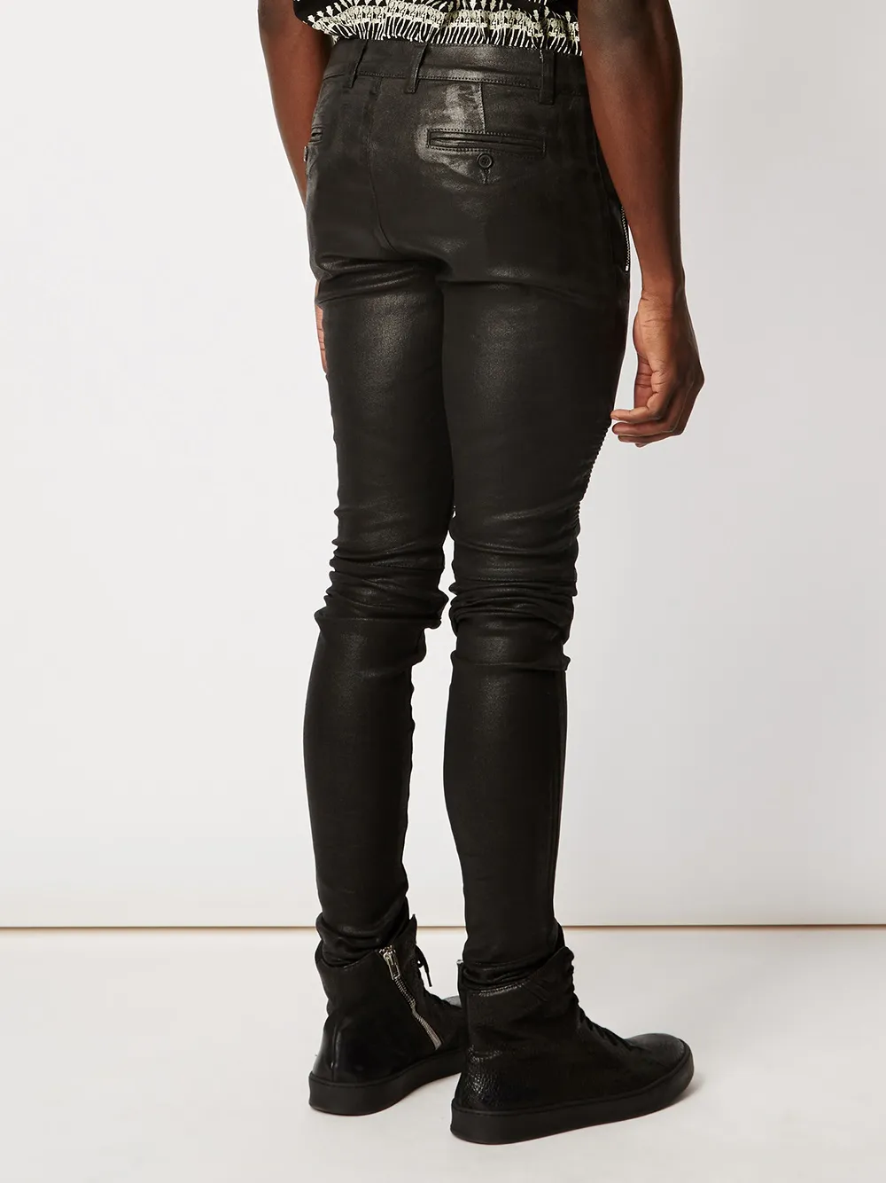 Balmain Biker Jeans In Black