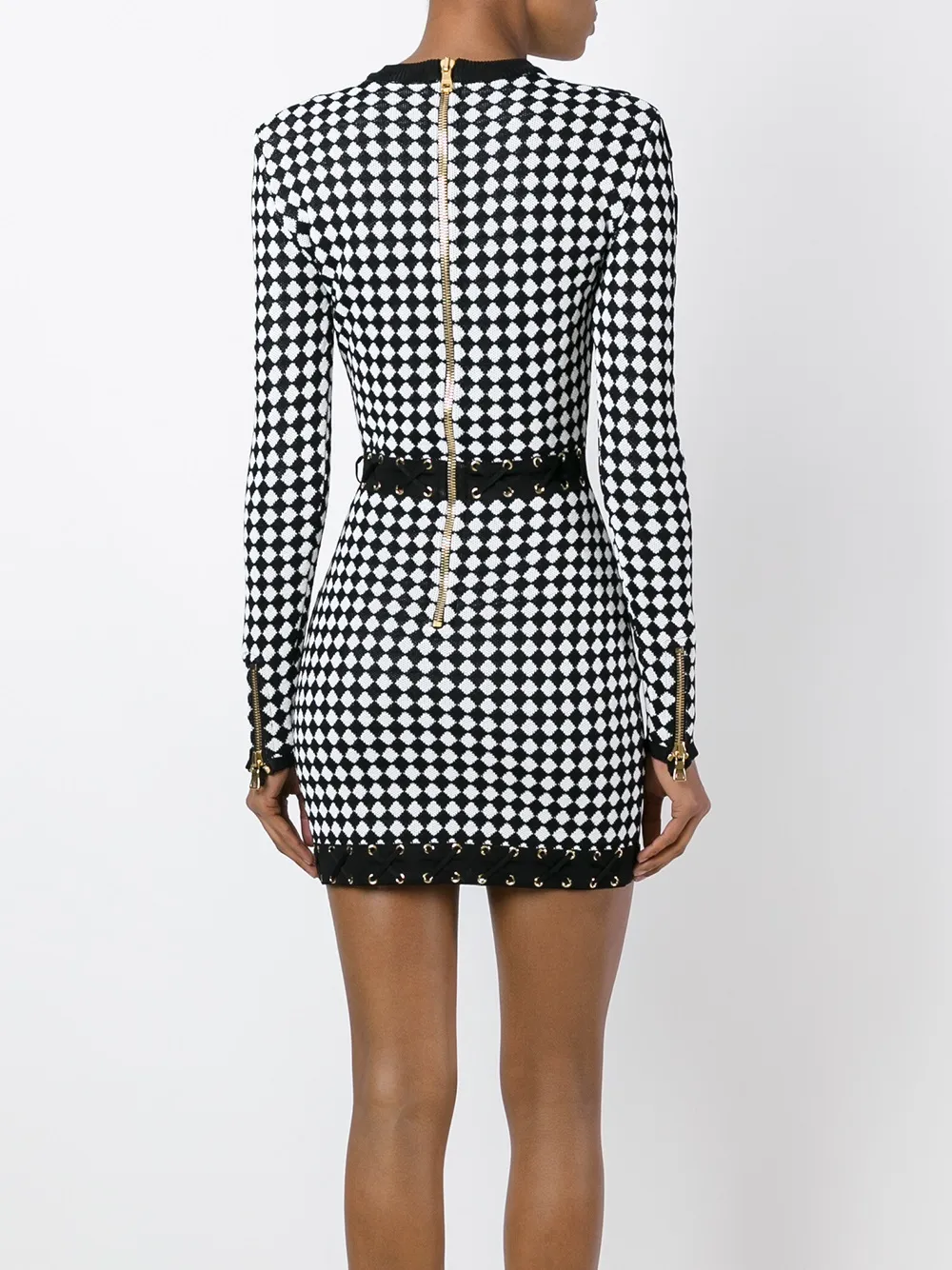 Balmain checked knit dress Zwart