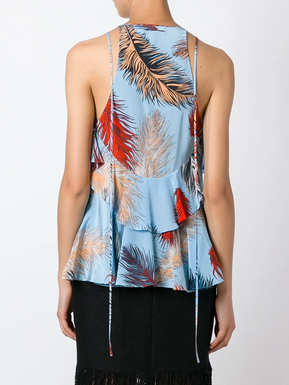 PUCCI feather print top Blauw