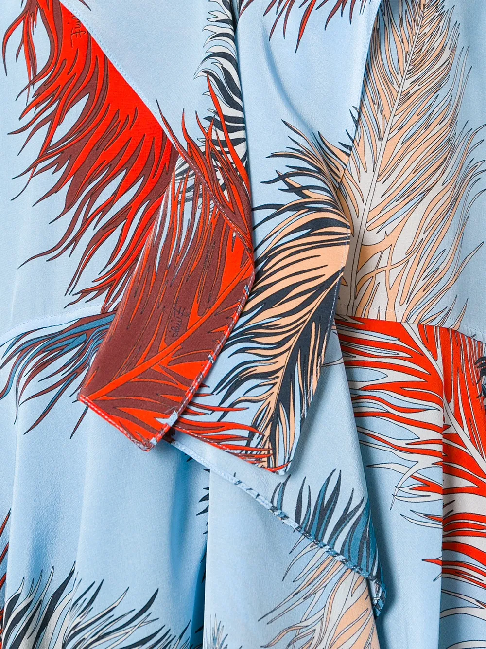 PUCCI feather print top Blauw