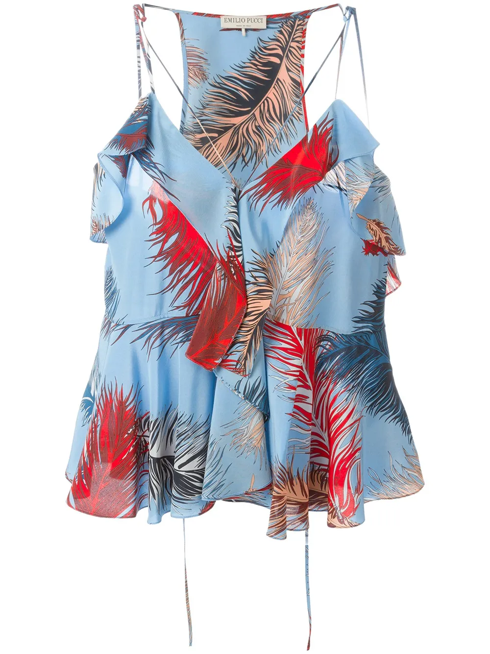 PUCCI feather print top - Blu