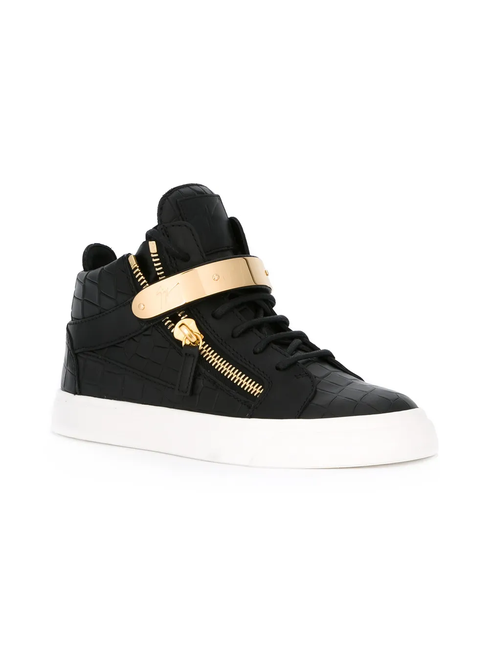 Giuseppe Zanotti side zip hi-top sneakers Zwart