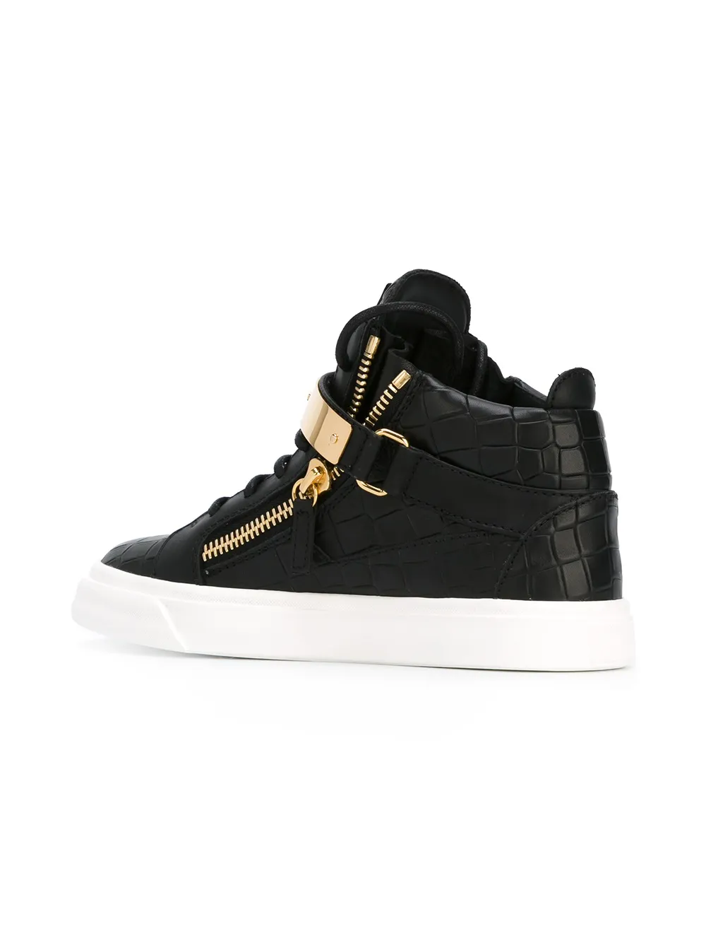 Giuseppe Zanotti side zip hi-top sneakers Zwart