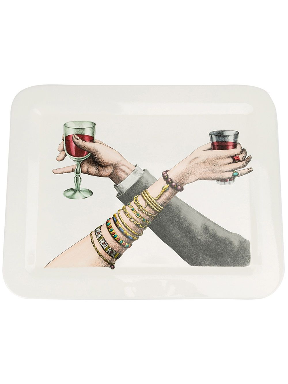 Fornasetti 'brindisi' Tray In White
