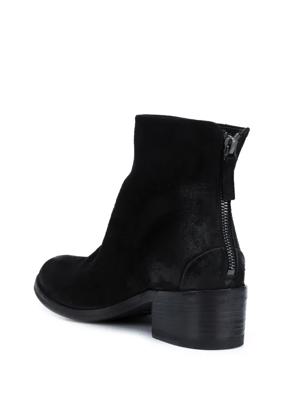 Black suede zip ankle boots best sale