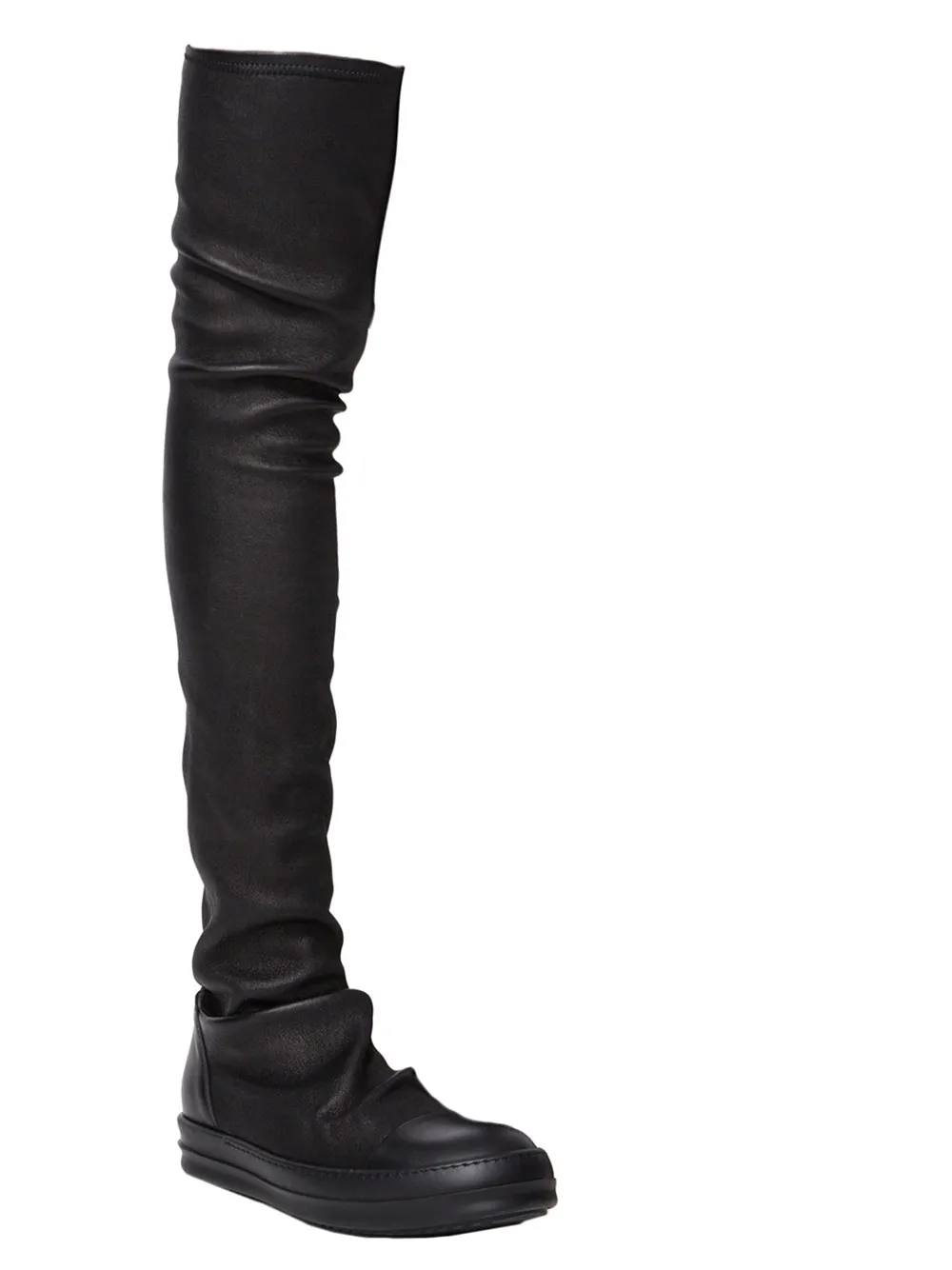Rick Owens thigh high sneaker boots Black