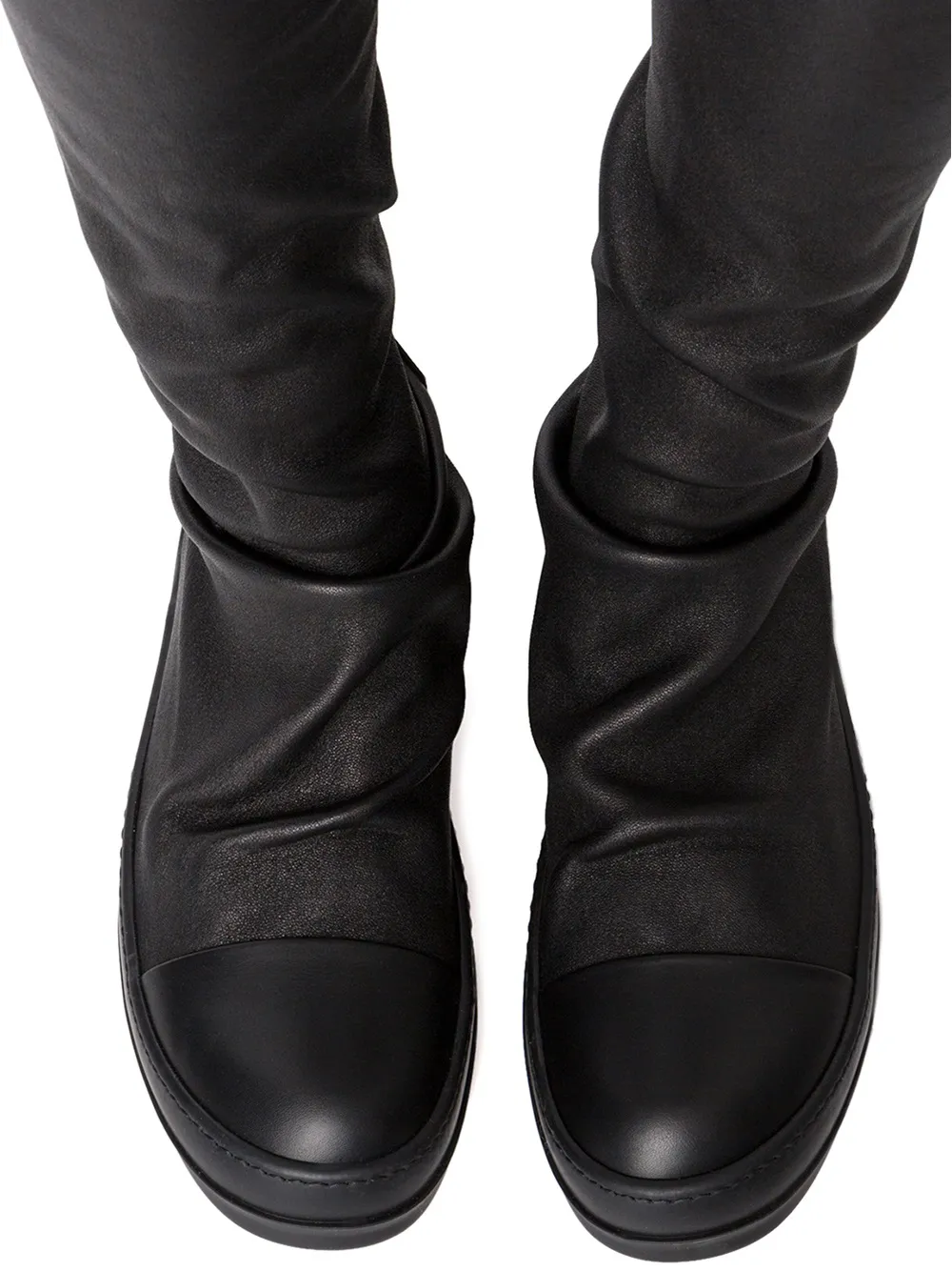 Rick Owens thigh high sneaker boots Black