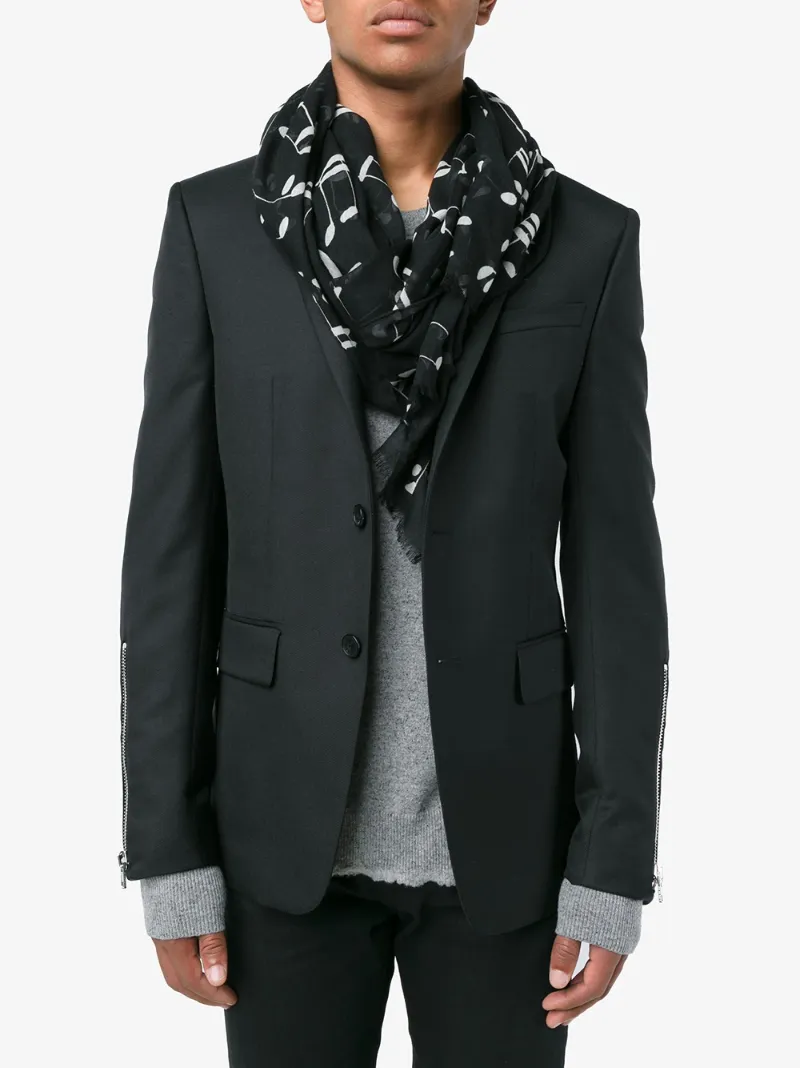 Saint Laurent music note printed scarf