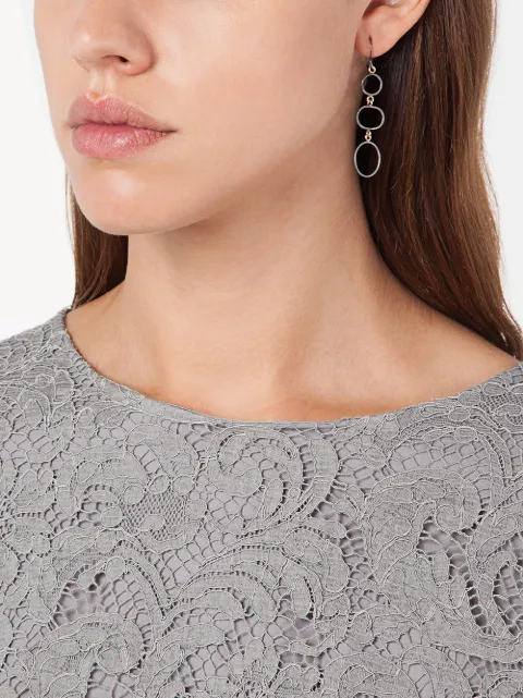 MELISSA JOY MANNING MELISSA JOY MANNING 14KT GOLD DETAILED THREE CIRCLE DROP EARRINGS - GREY