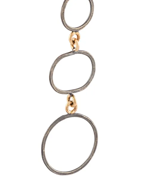 MELISSA JOY MANNING MELISSA JOY MANNING 14KT GOLD DETAILED THREE CIRCLE DROP EARRINGS - GREY