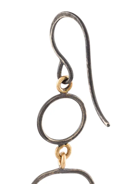 MELISSA JOY MANNING MELISSA JOY MANNING 14KT GOLD DETAILED THREE CIRCLE DROP EARRINGS - GREY