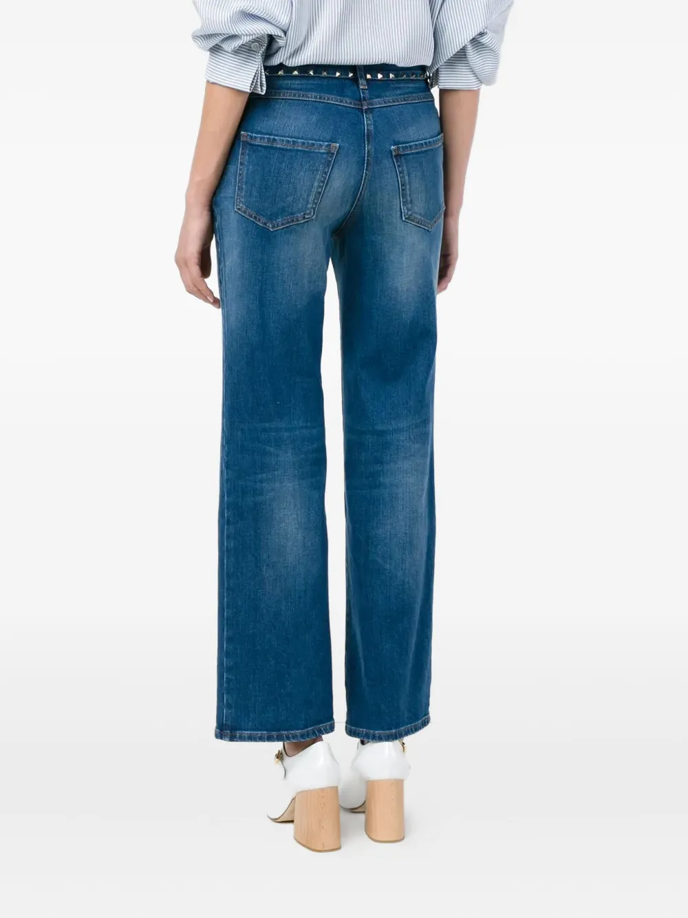 Valentino Garavani Rockstud flared jeans Blauw