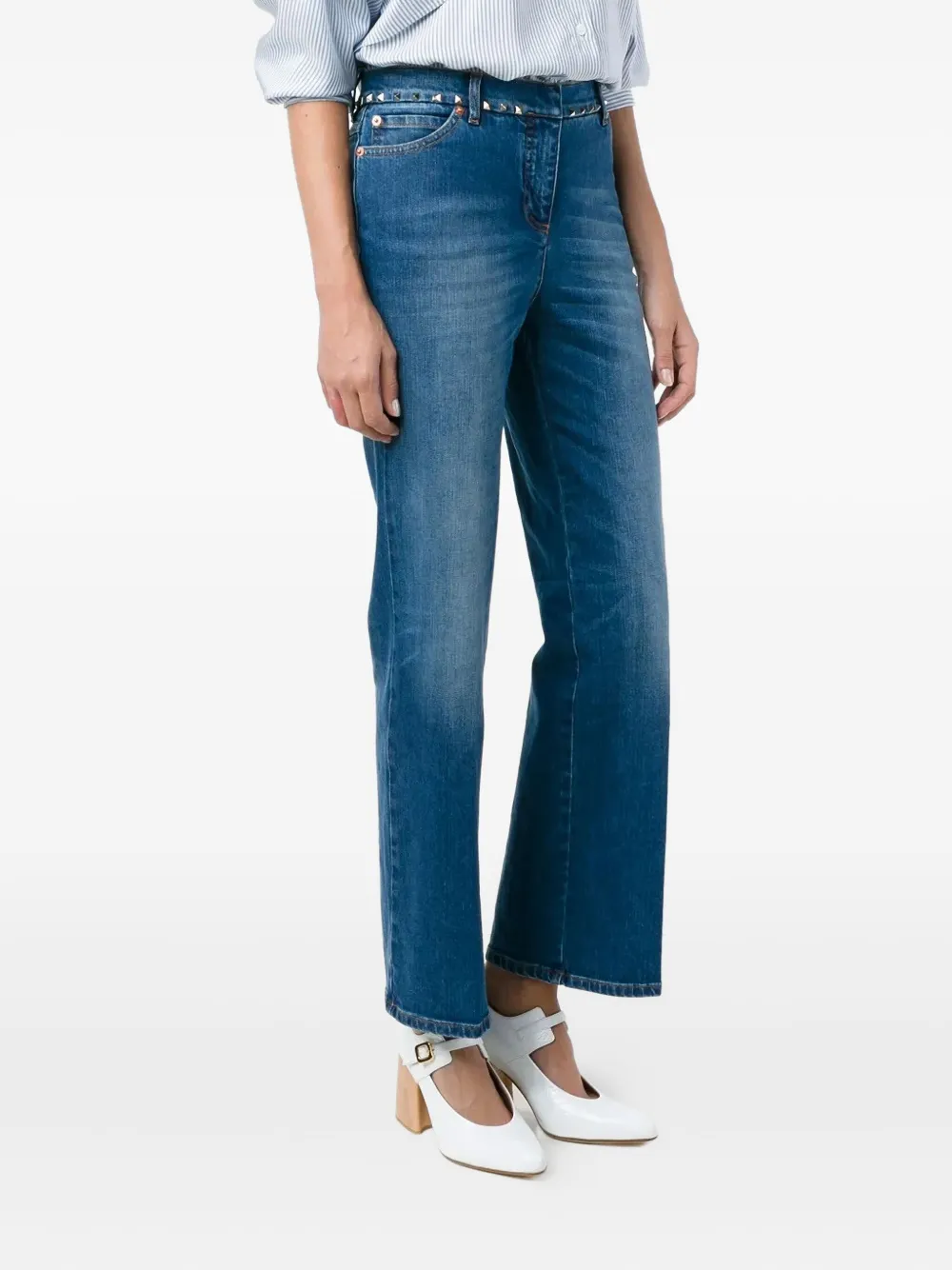 Valentino Garavani Rockstud flared jeans Blauw