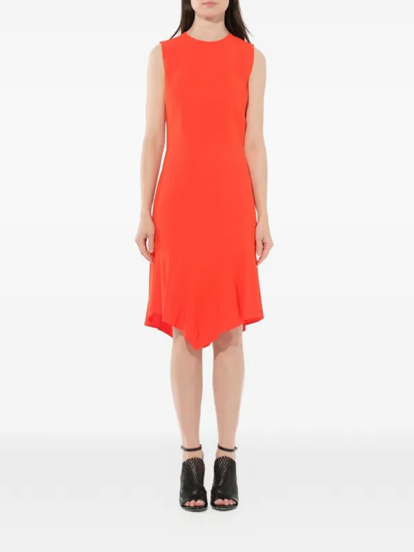 Givenchy Sleeveless Asymmetric Hem Midi Dress in Yellow